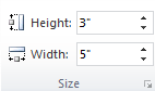 Height and width of a chart.