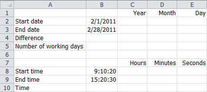 Calculation with dates and times..
