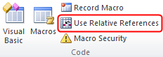 Relative references in macros.